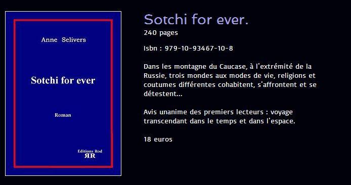 Couverture. Roman. Sotchi for ever. Anne Selivers. 2014-05-01